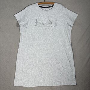 Karl Lagerfeld Women’s Size 2X Shirt Dress Embelished Studded Rhinestones Chic
